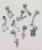 30pcs Music Notation Microphone Beads Charms Pendant Bracelet Jewelry DIY