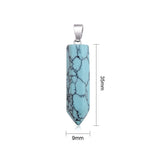 30pcs Natural Crystal Stone Hexagonal Column Pendant Agate Bullet Beads