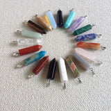 30pcs Natural Crystal Stone Hexagonal Column Pendant Agate Bullet Beads