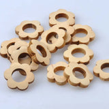 30pcs Wooden Spacer Beads Natural Flower Garland Pattern 26mm