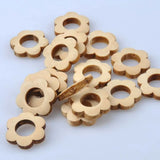 30pcs Wooden Spacer Beads Natural Flower Garland Pattern 26mm