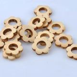 30pcs Wooden Spacer Beads Natural Flower Garland Pattern 26mm