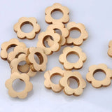 30pcs Wooden Spacer Beads Natural Flower Garland Pattern 26mm