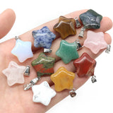 30pcs Natural Stone 20MM Star Pendant - Rose Quartz Green Aventurine Charms