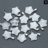 30pcs Natural Stone 20MM Star Pendant - Rose Quartz Green Aventurine Charms