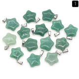 30pcs Natural Stone 20MM Star Pendant - Rose Quartz Green Aventurine Charms