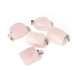 30pcs Natural Stone Irregular Square Pendants Amethyst Quartz Crystal Agate