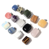 30pcs Natural Stone Irregular Square Pendants Amethyst Quartz Crystal Agate