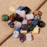 30pcs Natural Stone Irregular Square Pendants Amethyst Quartz Crystal Agate