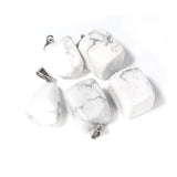 30pcs Natural Stone Irregular Square Pendants Amethyst Quartz Crystal Agate