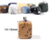 30pcs Natural Stone Irregular Square Pendants Amethyst Quartz Crystal Agate