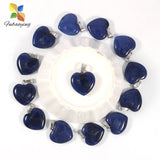30pcs 20mm Natural Stone Heart Pendant Pink Crystal DIY Necklace Charm