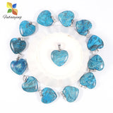 30pcs 20mm Natural Stone Heart Pendant Pink Crystal DIY Necklace Charm