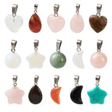 30pcs Mixed Stone Pendants Moon Star Heart Drop Necklace Charms