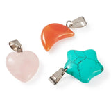 30pcs Mixed Stone Pendants Moon Star Heart Drop Necklace Charms