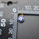 30pcs 7x9mm Nickel Royal Red Evil Eye Charms for Diy Jewelry