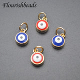 30pcs 7x9mm Nickel Royal Red Evil Eye Charms for Diy Jewelry