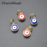 30pcs 7x9mm Nickel Royal Red Evil Eye Charms for Diy Jewelry