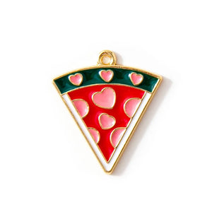 30pcs Pizza Enamel Charms Zinc Alloy Fries Pendant Jewelry