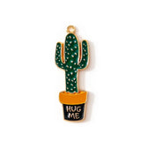 30pcs Cactus Enamel DIY Charm for Jewelry Making - Earring Pendant Bracelet