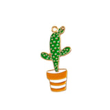30pcs Cactus Enamel DIY Charm for Jewelry Making - Earring Pendant Bracelet