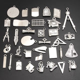 30pcs Random Mix Silver Book Bachelor Cup Pen Charms Pendant Making School Suppl