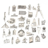 30pcs Random Mix Silver Book Bachelor Cup Pen Charms Pendant Making School Suppl
