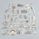 30pcs Random Mix Silver Book Bachelor Cup Pen Charms Pendant Making School Suppl