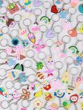 30pcs Random PVC Animal Fruit Plant Keychain Assorted Key Ring Party Favors