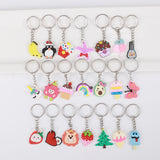 30pcs Random PVC Animal Fruit Plant Keychain Assorted Key Ring Party Favors