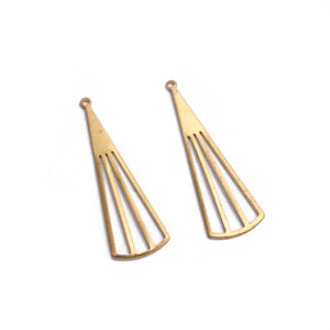30pcs Brass Fan Shaped Earrings Charms for DIY Jewelry Making
