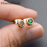 30pcs CZ Paved Ear Studs Anti-rust Metal Ear Wire DIY Earrings