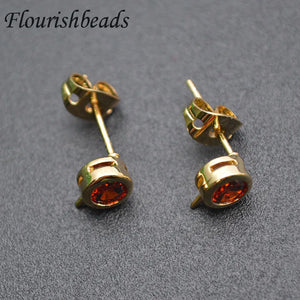 30pcs CZ Paved Ear Studs Anti-rust Metal Ear Wire DIY Earrings