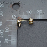 30pcs CZ Paved Ear Studs Anti-rust Metal Ear Wire DIY Earrings