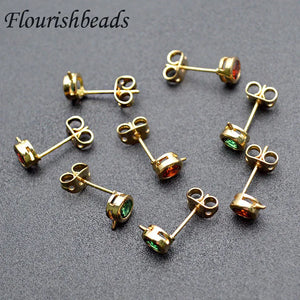 30pcs CZ Paved Ear Studs Anti-rust Metal Ear Wire DIY Earrings