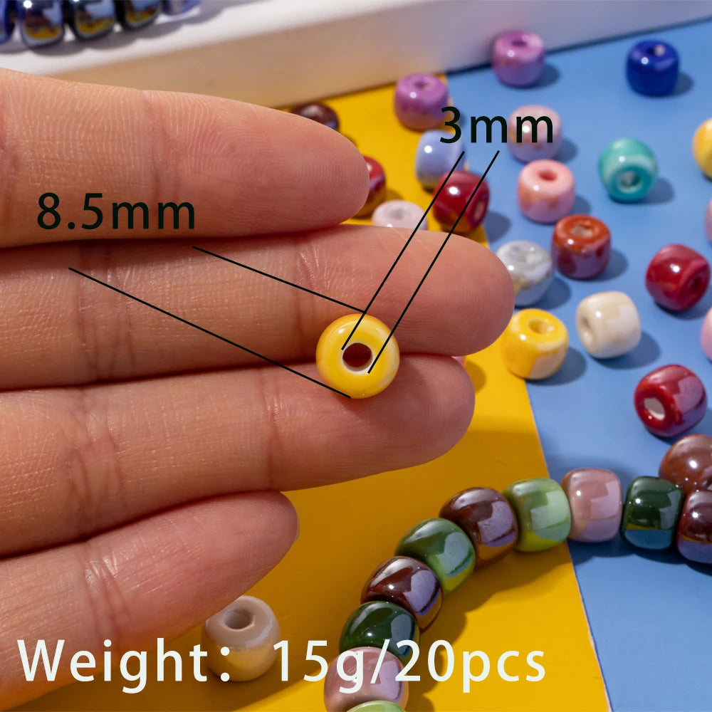 30 Colorful Ceramic Beads for Jewelry Making Diy Bracelets Necklace Charms