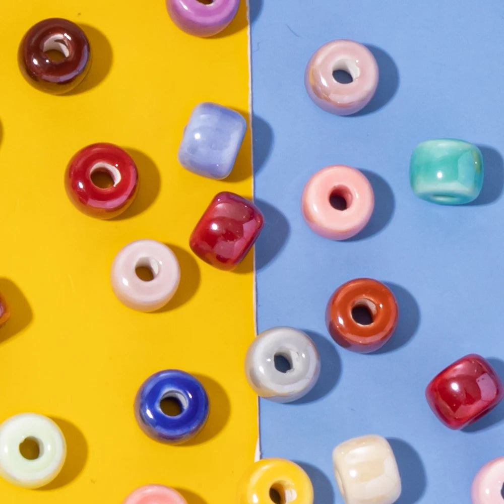 30 Colorful Ceramic Beads for Jewelry Making Diy Bracelets Necklace Charms