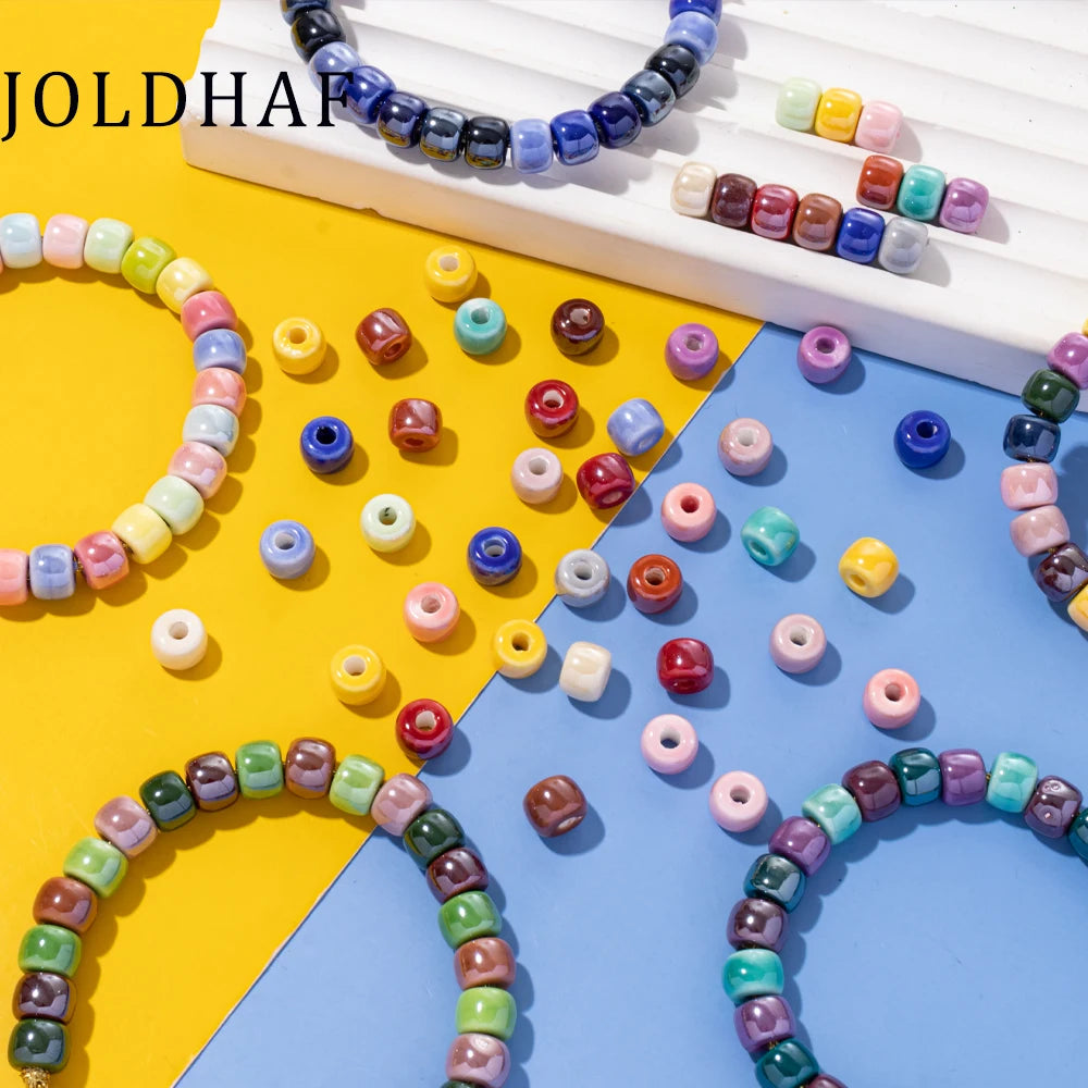 30 Colorful Ceramic Beads for Jewelry Making Diy Bracelets Necklace Charms