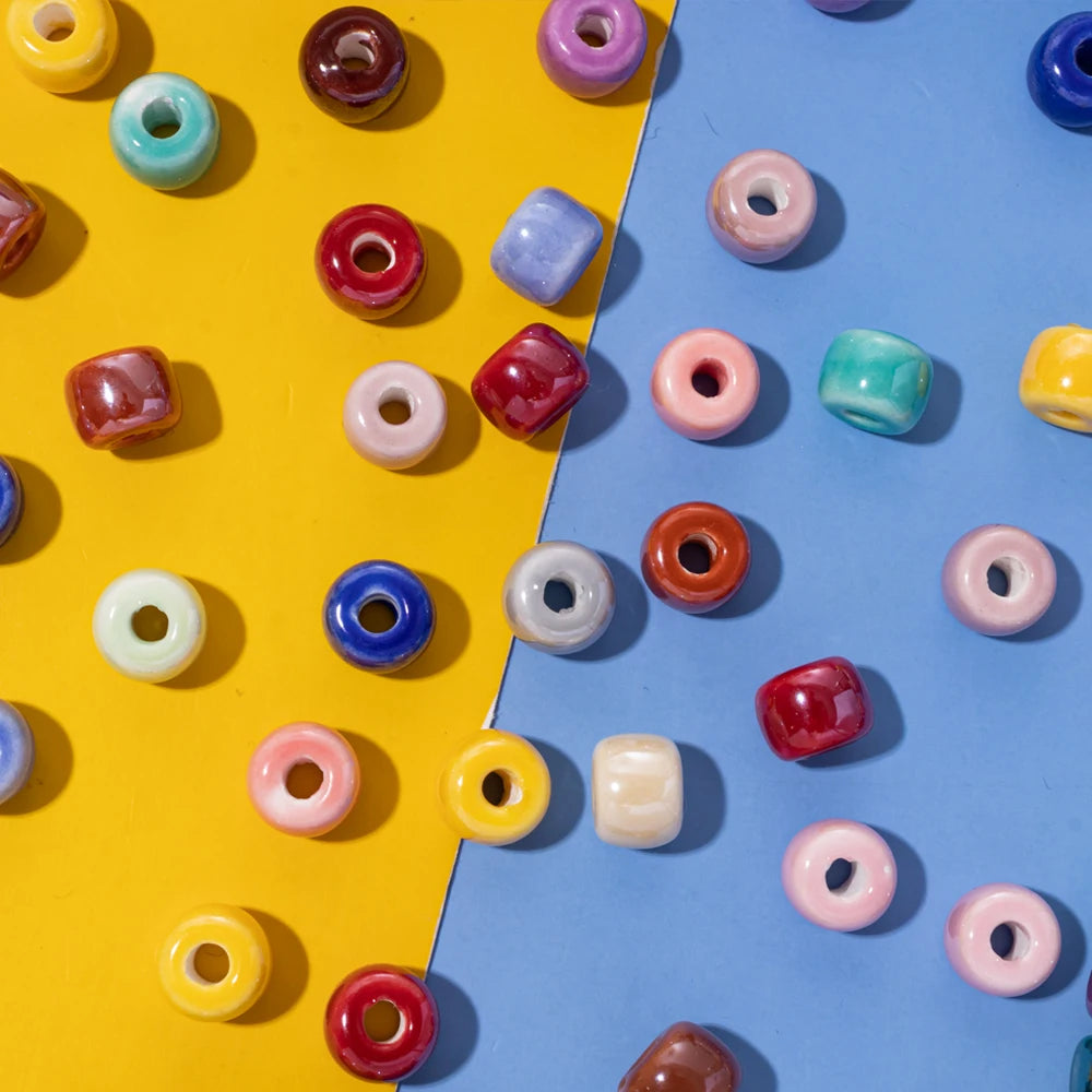 30 Colorful Ceramic Beads for Jewelry Making Diy Bracelets Necklace Charms