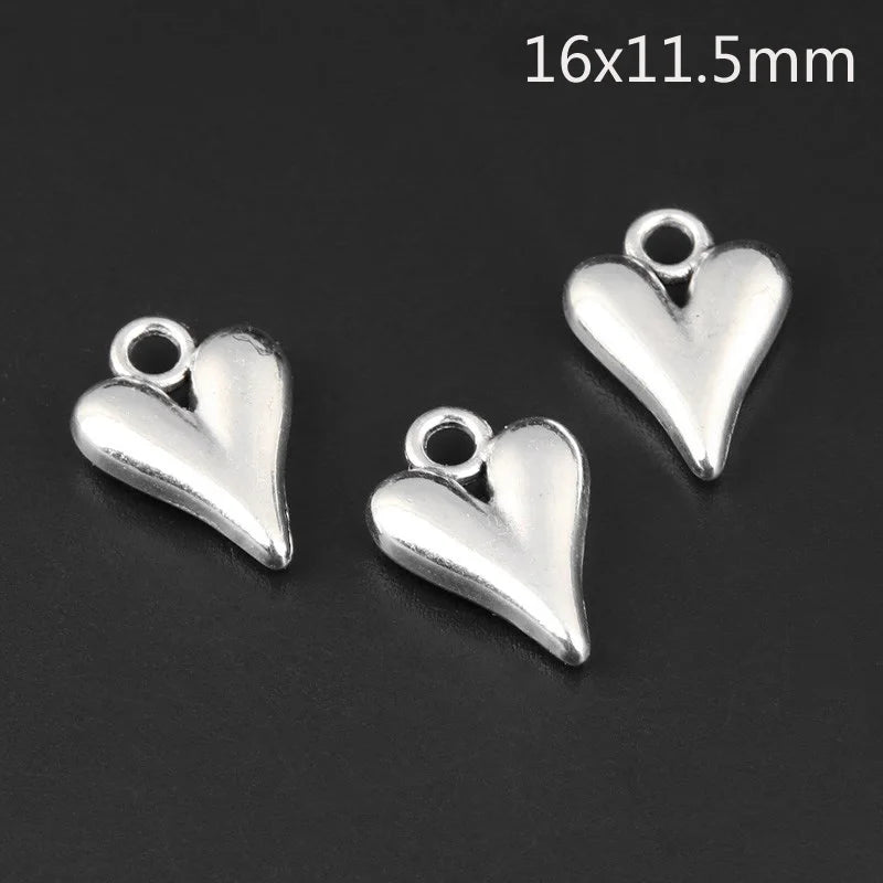 30pcs Double Sided Blank Heart Charms Love Pendant for DIY Jewelry Making