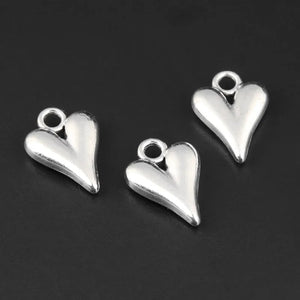 30pcs Double Sided Blank Heart Charms Love Pendant for DIY Jewelry Making