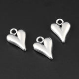 30pcs Double Sided Blank Heart Charms Love Pendant for DIY Jewelry Making