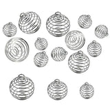 30pcs Silver Spiral Bead Cages Pendants for Jewelry Making