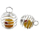 30pcs Silver Spiral Bead Cages Pendants for Jewelry Making