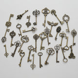 30pcs Antique Bronze Skeleton Key Set Charms for DIY Jewelry Making