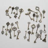 30pcs Antique Bronze Skeleton Key Set Charms for DIY Jewelry Making