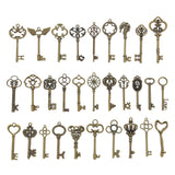 30pcs Antique Bronze Skeleton Key Set Charms for DIY Jewelry Making