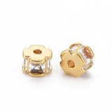 30pcs Small Brass CZ Beads Real 18K Plated for Jewelry Making 5.5x5.5x4mm