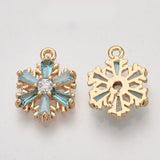30pcs Snowflake CZ Charms Pale Turquoise DIY Jewelry Making