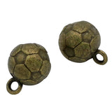 30pcs Antique Bronze Soccer Ball Charms 13x10mm Pendant